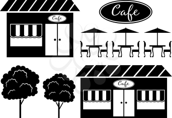 Black icon of cafe