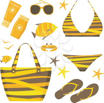 Fashionable set with a swimming suit