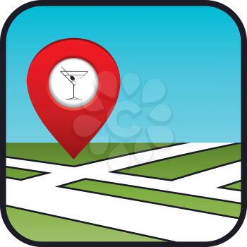 Street map icon with the pointer bar. vector, gradient, EPS10 