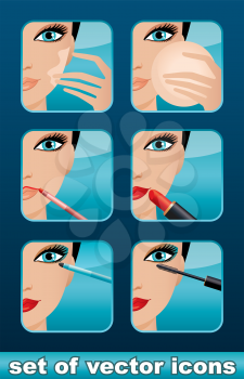 Makeup icons. vector, EPS10, gradient 
