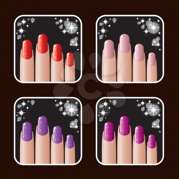 Set of icons of women's manicure. vector, gradient, transparency, EPS10 