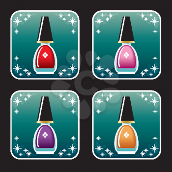 Set of icons of nail polish. vector, gradient, transparency, EPS10