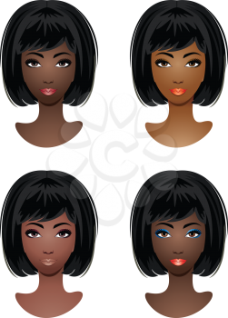 Makeup for African-American women. vector, EPS10, gradient 