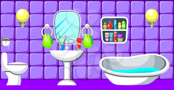 Preview bathroom with design elements. Vector illustration