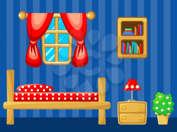 Preview bedroom with design elements. Vector illustration
