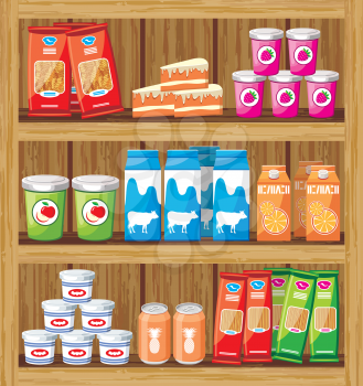 Image of a rack of wood with the products in the store.