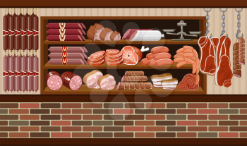 Meat market. vector 