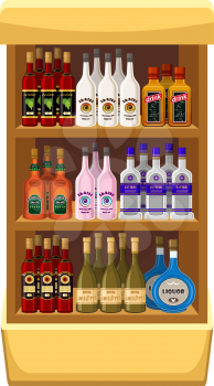 Shop alcoholic beverages. vector