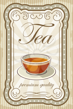 Picture of a vintage poster with a cup of tea