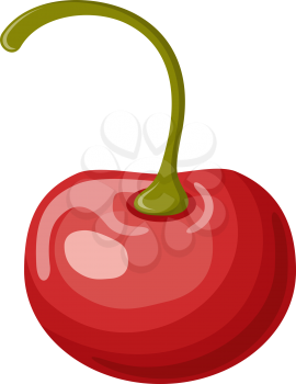 Cherry on a white background. Fruits, vitamins, healthy food. Diet, vegetarianism. Vector