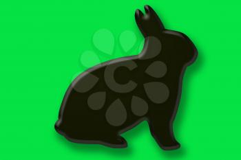 Royalty Free Clipart Image of a Hare Silhouette