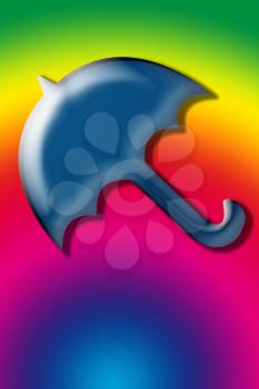 Royalty Free Clipart Image of a Colourful Umbrella Background