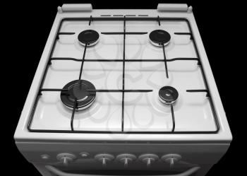 gas stove on a black background