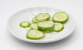 sliced ​​cucumbers in a bowl