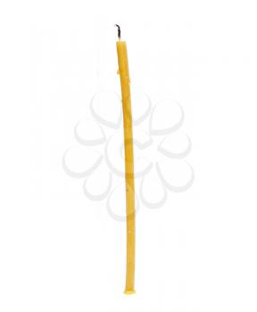 Wax candle on a white background