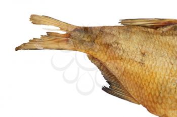 tail smoked bream on a white background