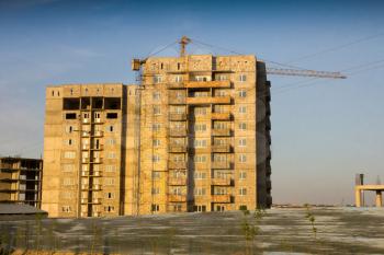 Not completed houses in Kazakhstan. Shymkent