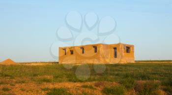 Not completed house from clay in Kazakhstan. Shymkent