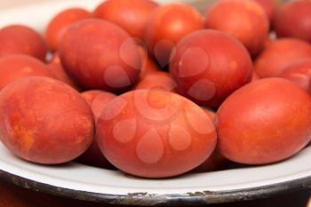 red eggs on the Orthodox Easter