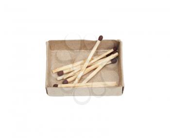 matches in a box on a white background