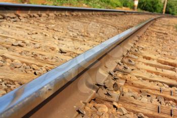 Angle shot of a rusty but still usable railway 