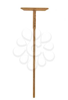 wooden broom on white background