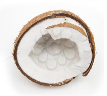 The split coco on a white background