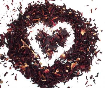 Figure heart of red tea Hibiscus