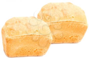 Two bread were insulated on white background.