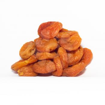 dried apricots on white 
