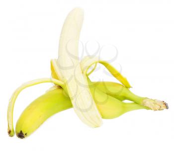 Open banana isolated 