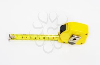 roll-up tape measure isolated on a white background 