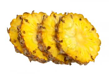 fresh slice pineapple isolated on white background 