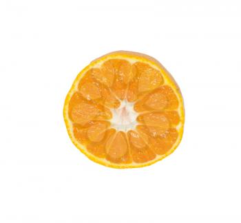 Juicy tangerine, mandarin, orange on white background, closeup, isolated 