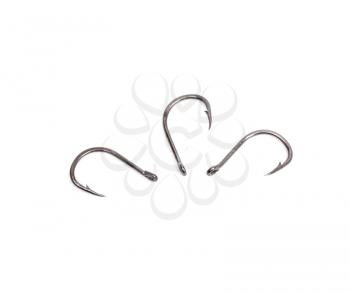 a fish hooks isolated on a white background 
