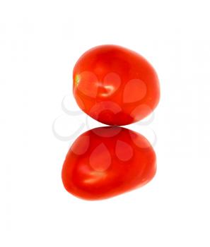 two tomatoes isolated on white 