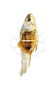 dried fish isolated on white background 