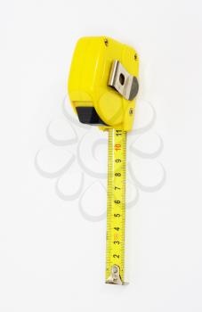 roll-up tape measure isolated on a white background 