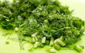 The cut fennel with parsley