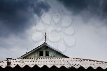 Roof of the old house against regional fetters