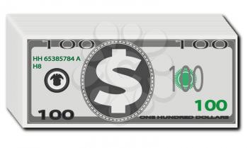 hundred dollar banknote,isolated on white with clipping path