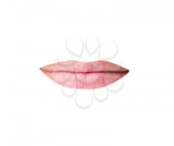 Men's lips isolated on white background