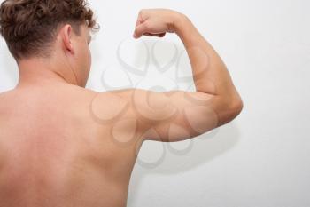 The male arm isolated on white background. 