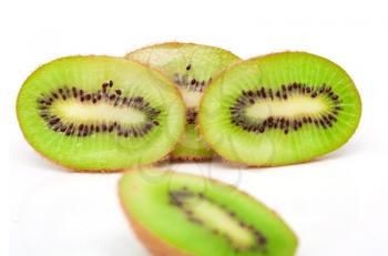 Fresh piece kiwi fruit isolated on white background 