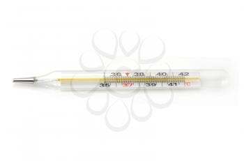 Thermometer on the white background 