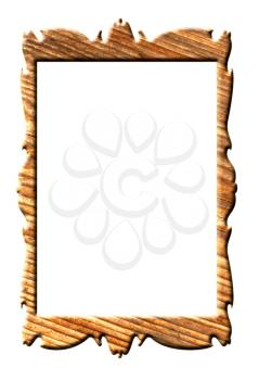 wooden frame for painting or picture on white background with clipping path 