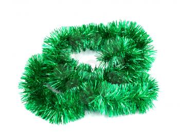 Green Christmas tinsel garland