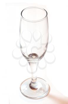 champagne glass clear isolated on white 