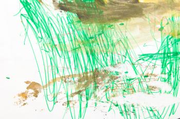 Abstract green watercolor hand painted background 
