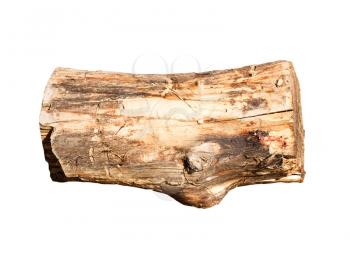 log on white, shallow depth of field 